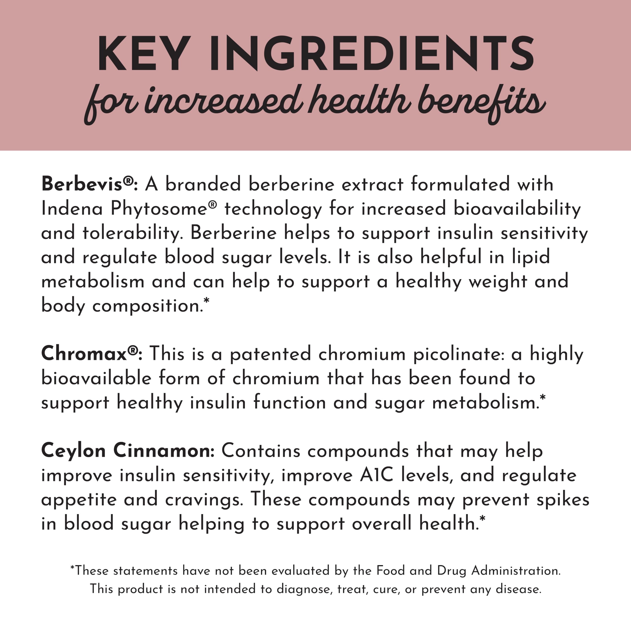 JUST INGREDIENTS Berberine clean-label vegan gluten-free claim for transparency