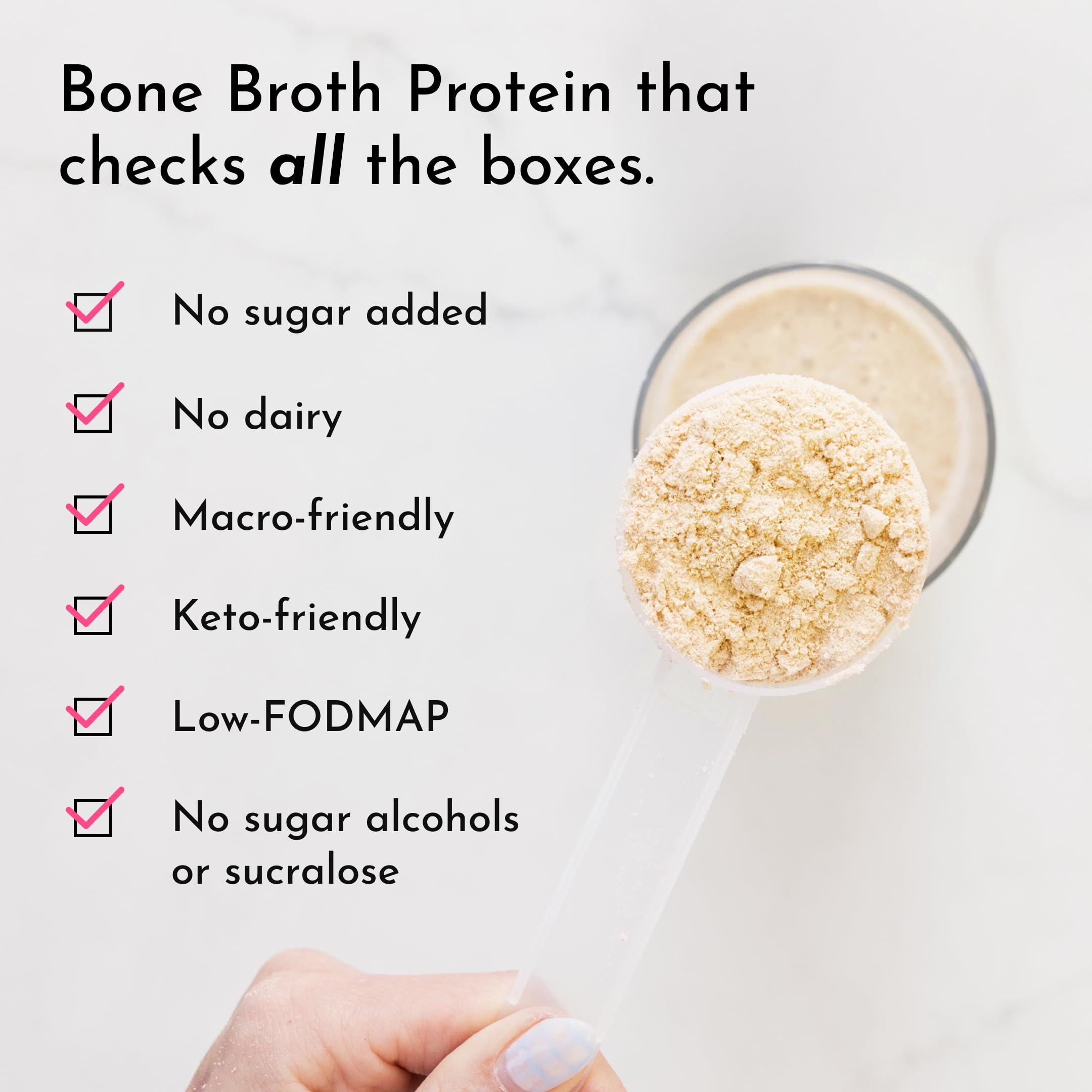 JUST INGREDIENTS snickerdoodle powder on kitchen counter signals everyday wellness ritual