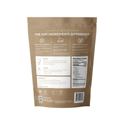 JUST INGREDIENTS bone broth powder snickerdoodle pour glass highlights easy mixing and smooth texture