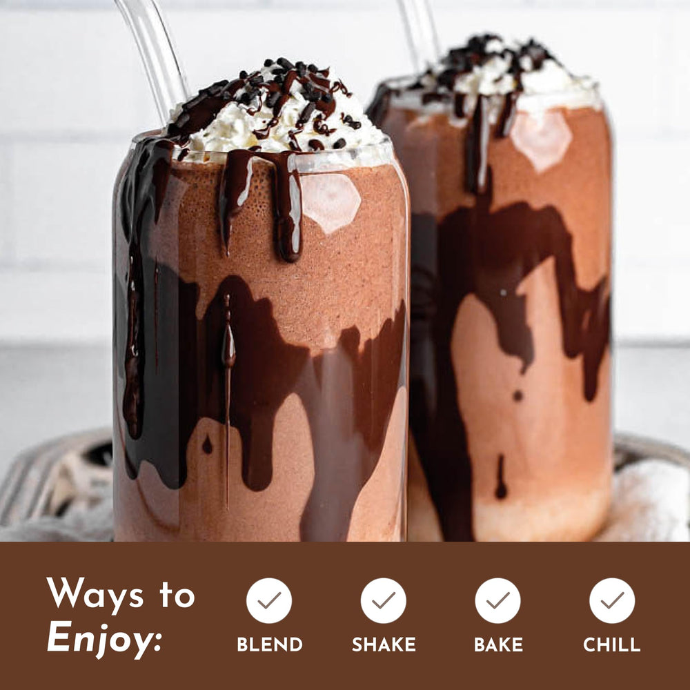Just Ingredients chocolate protein shake with rich cocoa flavor for post-workout fueling