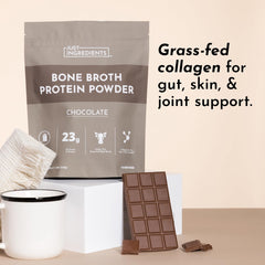 Just Ingredients Grass-fed beef bones close-up highlighting high-quality collagen