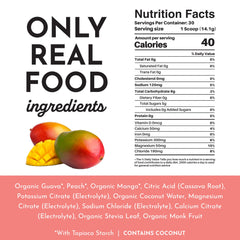 Just Ingredients Guava Mango label close-up showing clean ingredients.