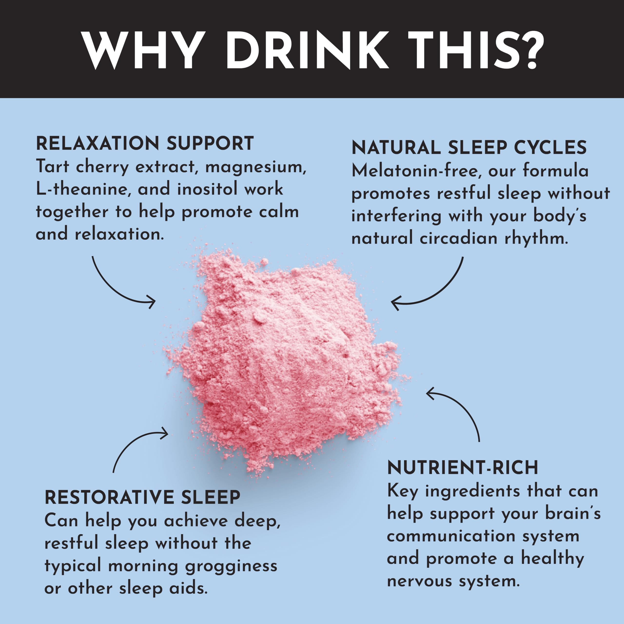 JUST INGREDIENTS Monk fruit and stevia-sweetened bedtime drink mix