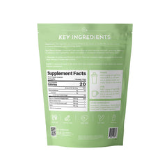JUST INGREDIENTS Nighttime Relax scoop beside glass for easy nightly mixing