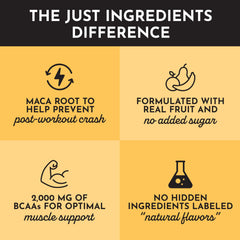 JUST INGREDIENTS Pre-Workout orange-pineapple ingredient shot features beta-alanine and citrulline malate.