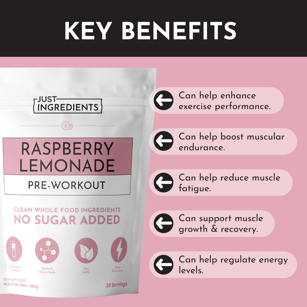 Glass of Raspberry Lemonade pre-workout ready to energize training sessions