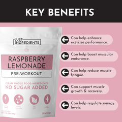 Glass of Raspberry Lemonade pre-workout ready to energize training sessions