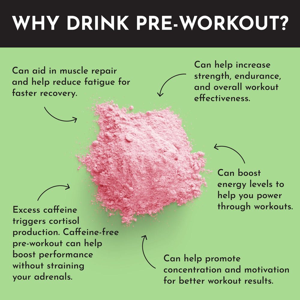 JUST INGREDIENTS Pre-Workout Strawberry Limeade jar on shelf