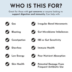 JUST INGREDIENTS Probiotic Complex in-use glass with water demonstrates extended-release capsules for daytime digestion.