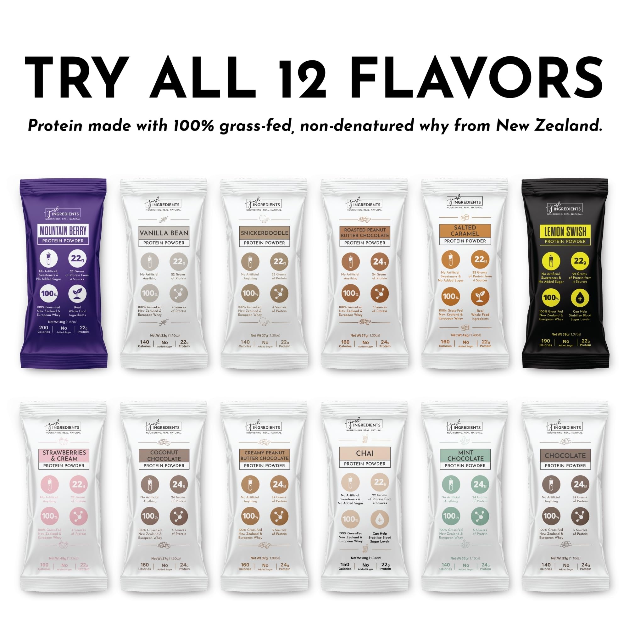 JUST INGREDIENTS protein powder tub chocolate flavor for a rich post-workout shake