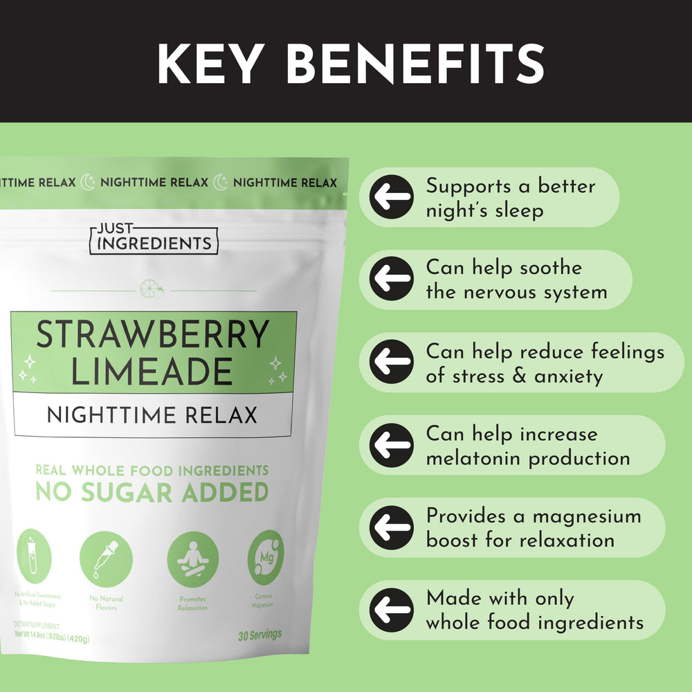 JUST INGREDIENTS Tart cherry extract bottle highlights natural sleep-support ingredients