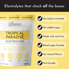 JUST INGREDIENTS Tropical Paradise Electrolytes scoop for quick, easy hydration.
