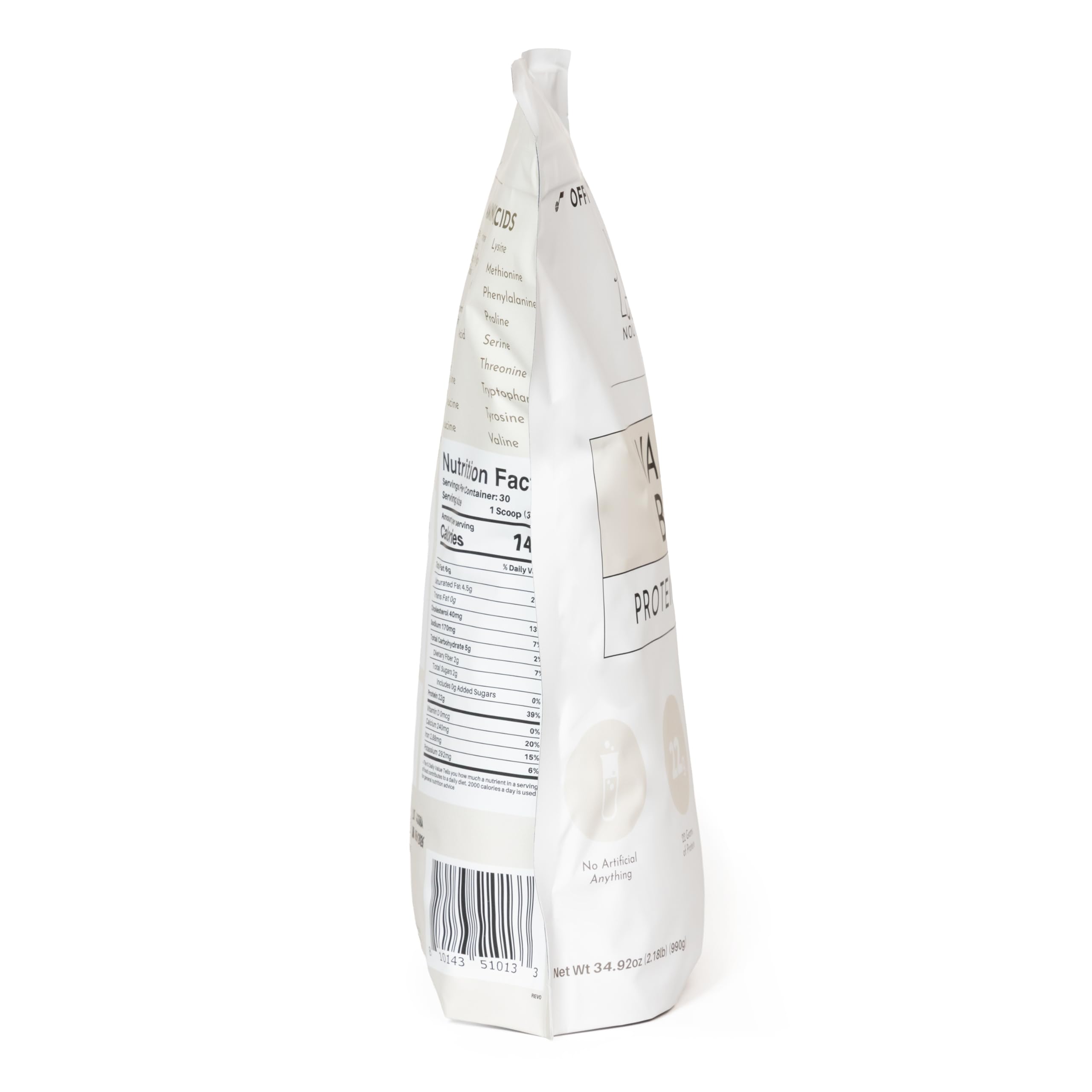 JUST INGREDIENTS Vanilla Bean Protein Ingredients List includes grass-fed whey and plant proteins.