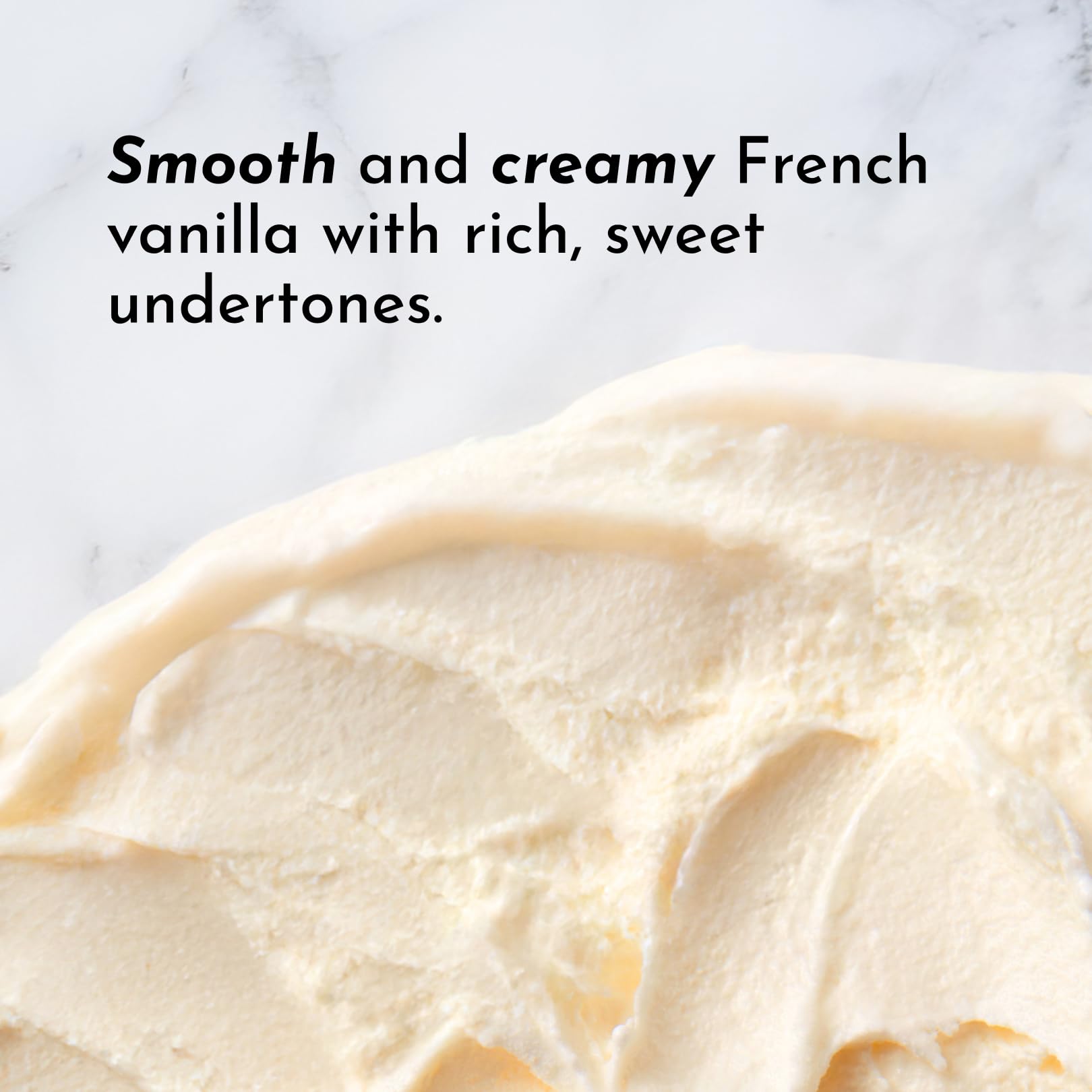 JUST INGREDIENTS vanilla flavor close-up highlighting smooth texture
