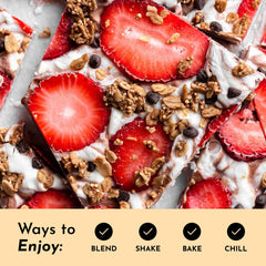 JUST INGREDIENTS vanilla protein mix in oatmeal; versatile meal boost.