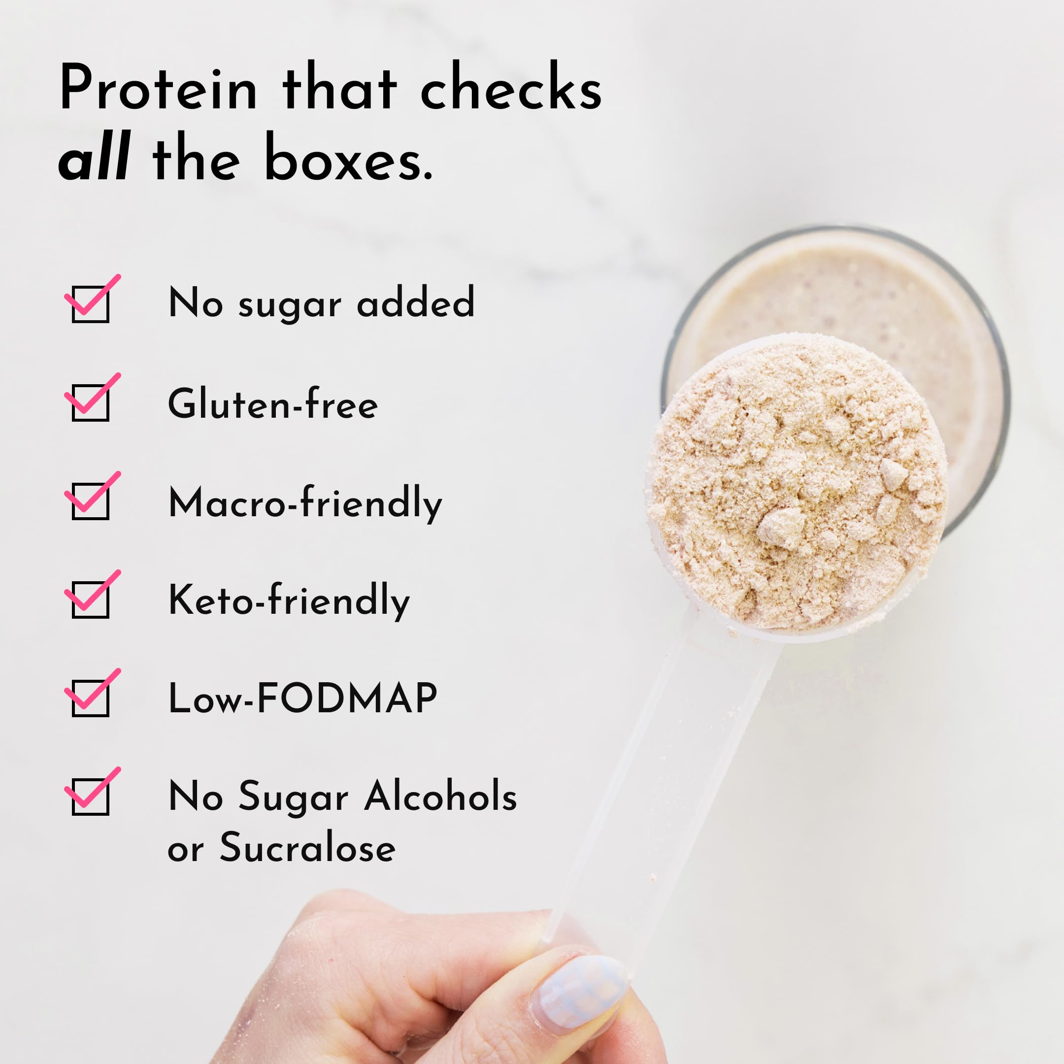 JUST INGREDIENTS whey-pea-collagen blend ingredients; supports muscle recovery and overall nutrition.