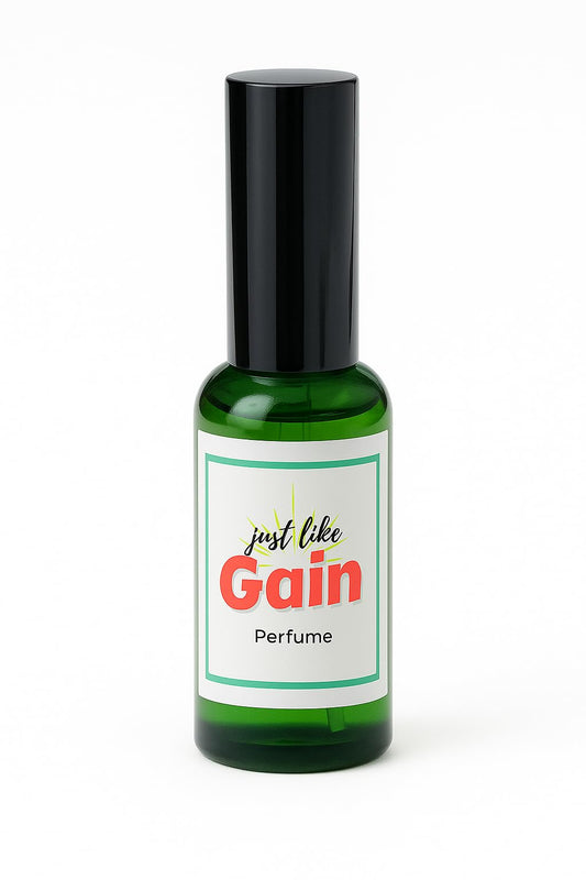 Just Like Gain laundry perfume spray bottle front view; all-day fresh laundry scent.