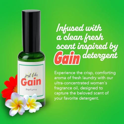 Just Like Gain refillable glass bottle with spray promotes sustainable, repeat use.