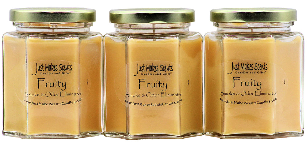 Just Makes Scents fruity smoke odor candle neutralizes kitchen and home odors.