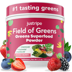 Just Ripe Field of Greens mixed berry powder for a refreshing daily boost.