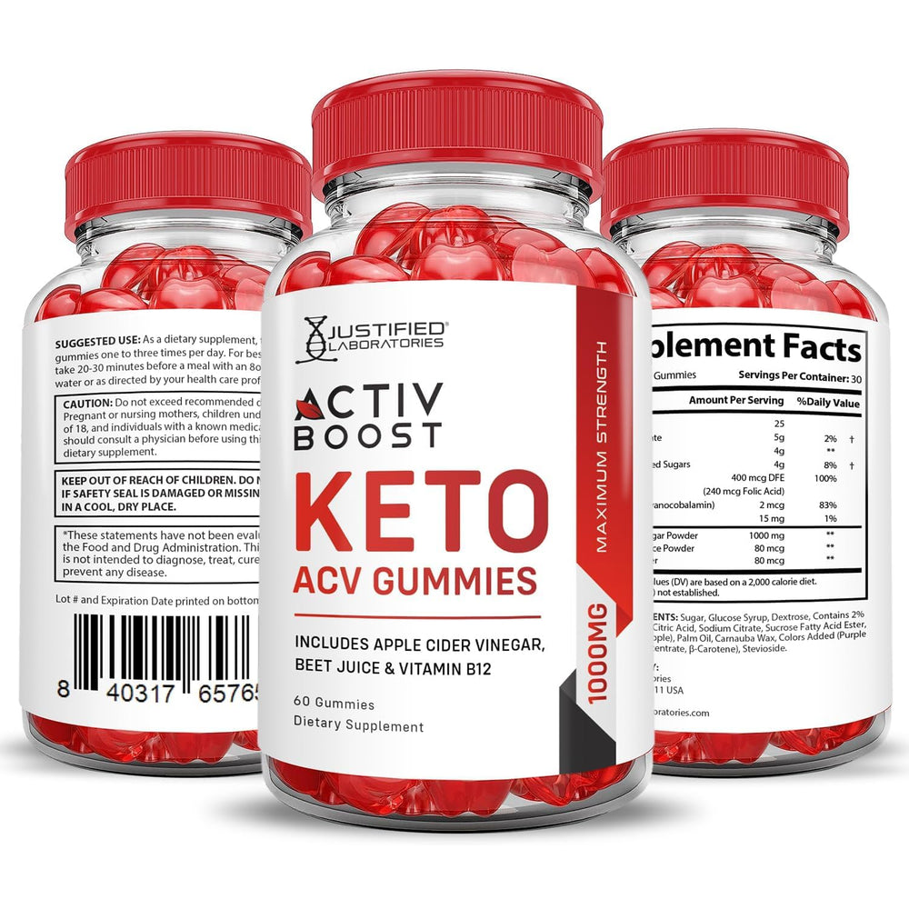Justified Laboratories Activboost Keto ACV Gummies gluten-free gelatin-free formula