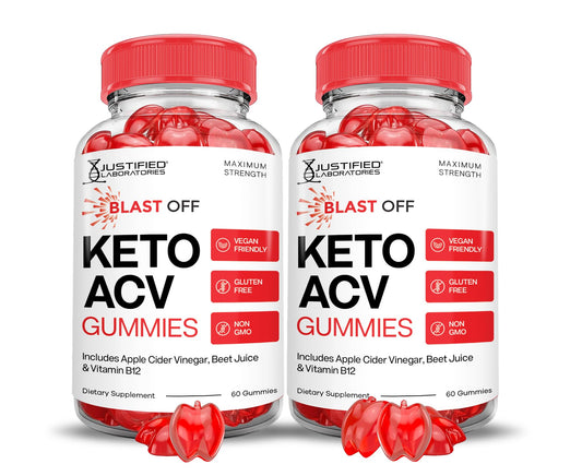 Justified Laboratories bottle: Blast Off Keto ACV Gummies for daily keto-friendly support.