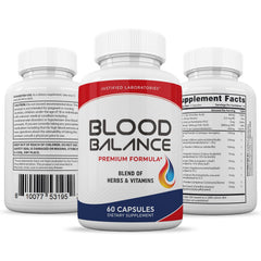 Justified Laboratories Blood Balance capsule bottle, GMP-certified quality for safe use.
