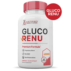 Justified Laboratories Gluco Renu packaging front with clear branding