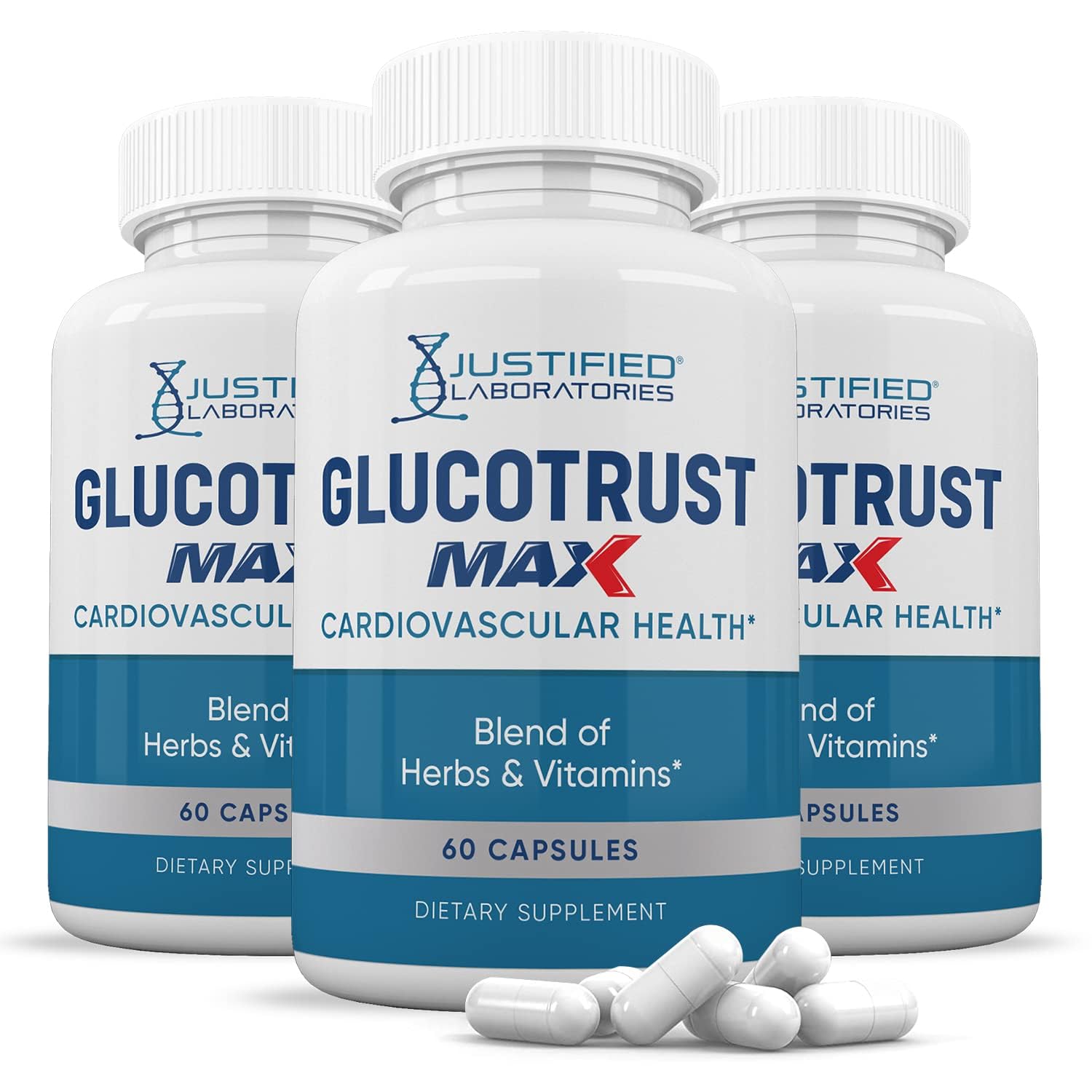 Justified Laboratories Glucotrust Max bottle pour for easy daily intake