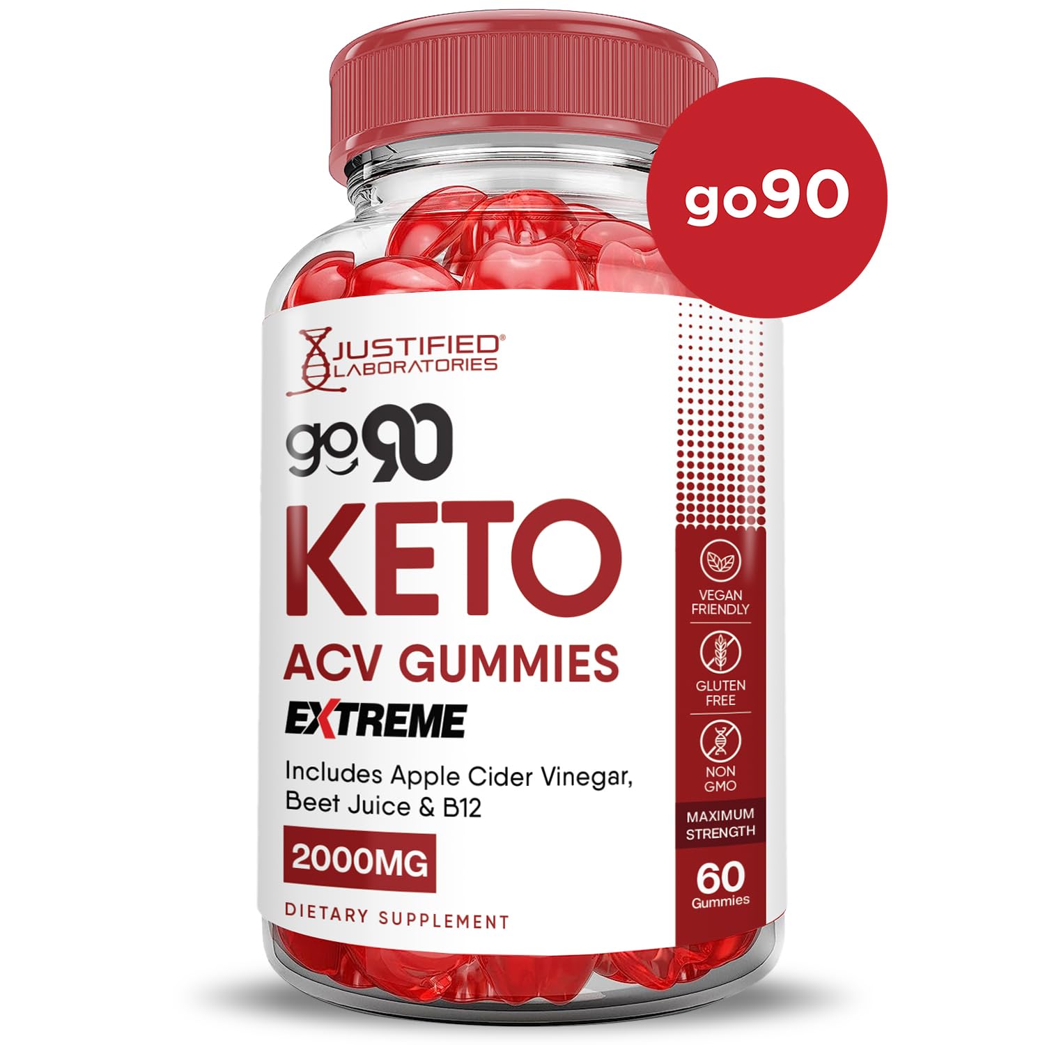 Justified Laboratories Go 90 Keto ACV gomitas zumo remolacha opción sabrosa diaria