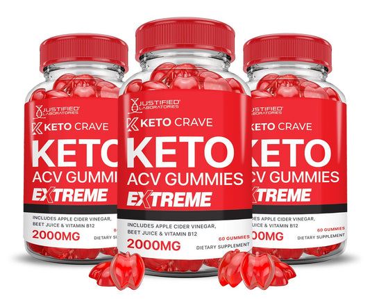 Justified Laboratories Keto Crave Gummies 3-Pack on-the-go snack with keto support