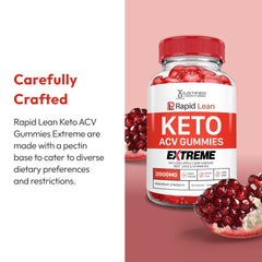Justified Laboratories Rapid Lean Keto ACV Gummies sabor intenso para snack Keto.