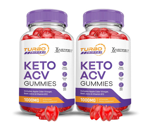 Justified Laboratories Turbo Ripped Keto ACV bottle in 2-pack packaging for easy storage