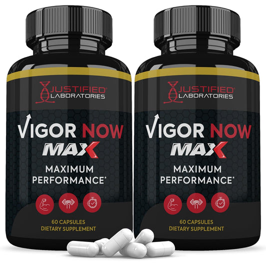 Justified Laboratories Vigor Now Max 1600MG bottle for daily vitality support.