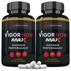 Justified Laboratories Vigor Now Max 1600MG bottle for daily vitality support.