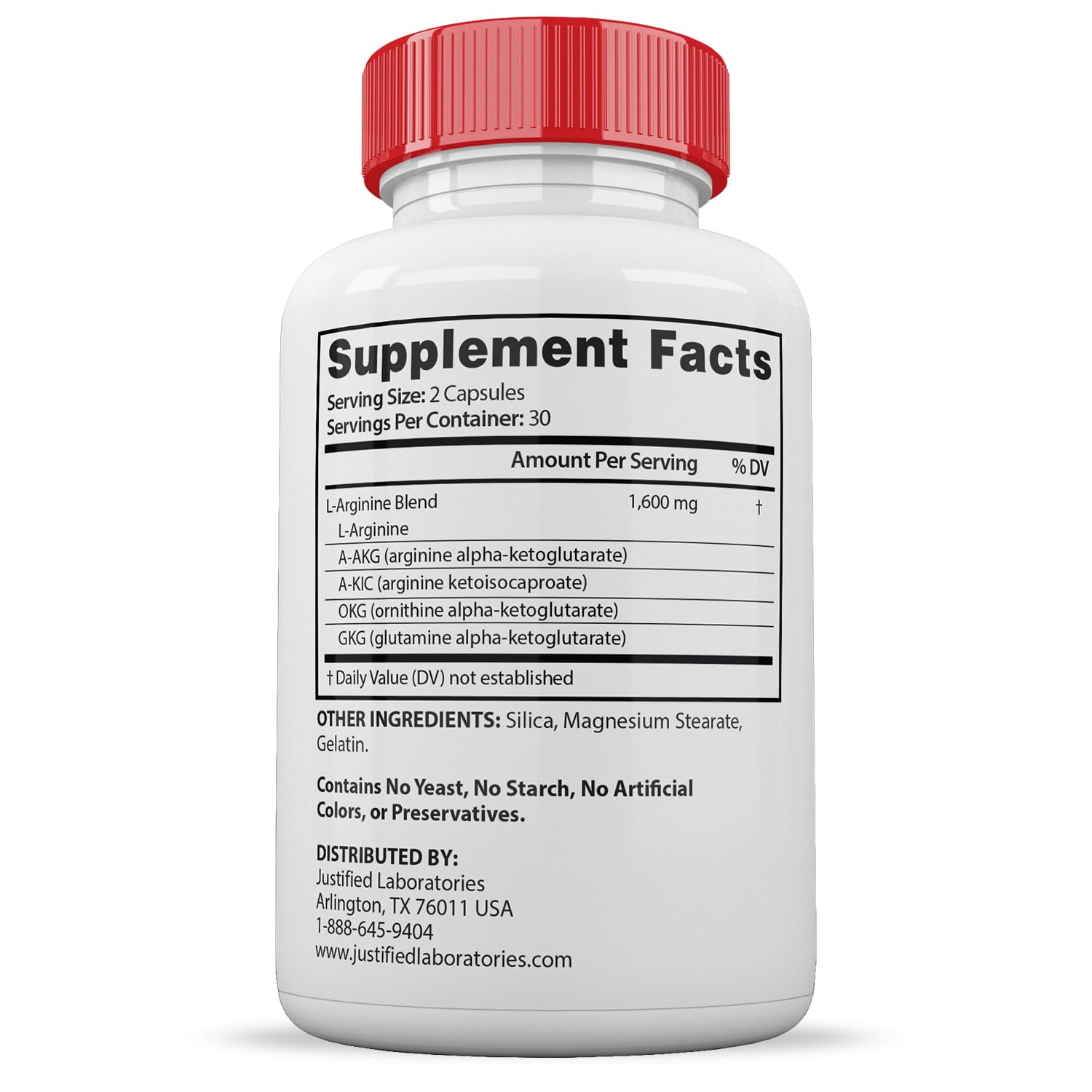 Justified Laboratories Vital Grow XL Extreme bottle being poured emphasizes quick daily intake.