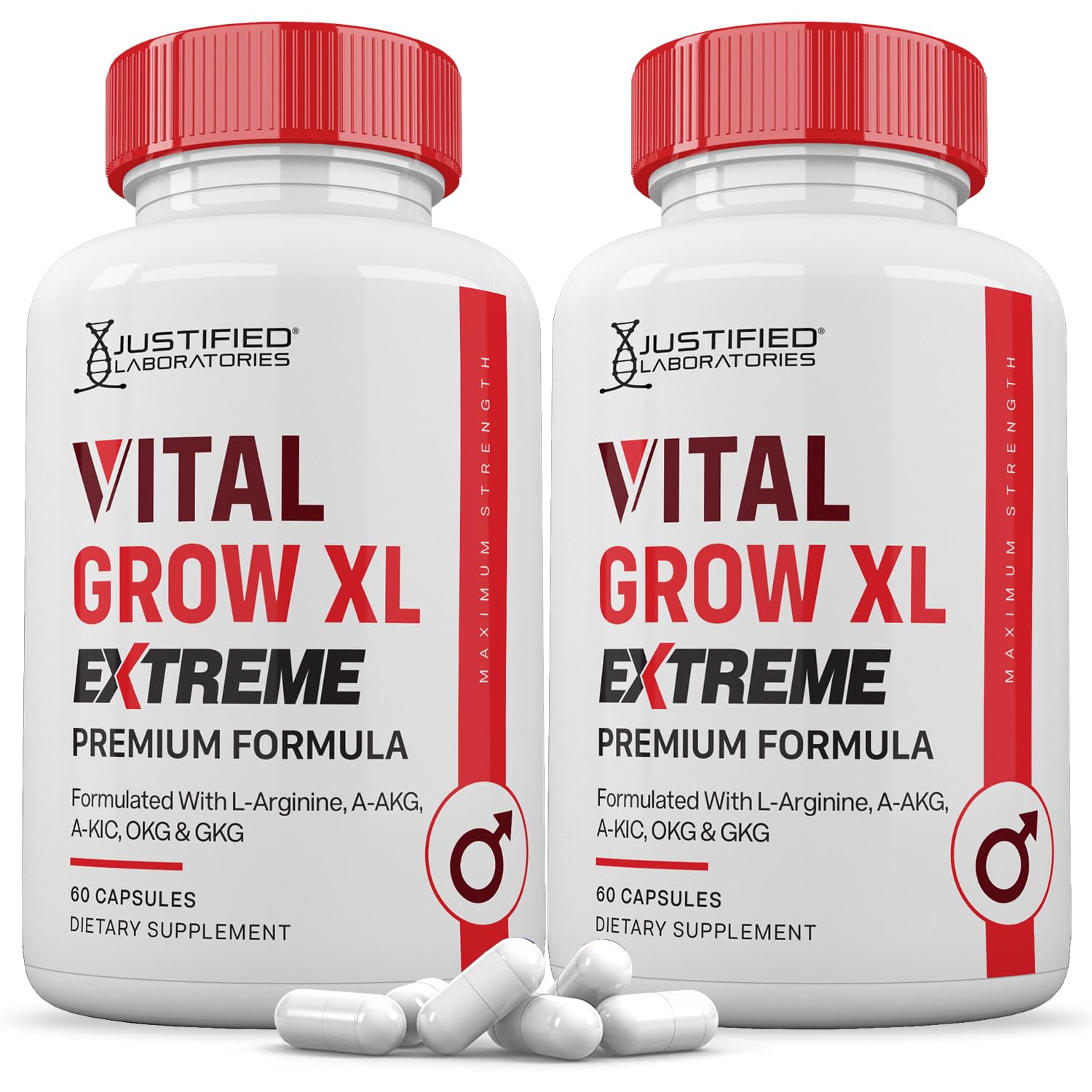 Justified Laboratories Vital Grow XL Extreme bottle supports daily wellness with a simple routine.