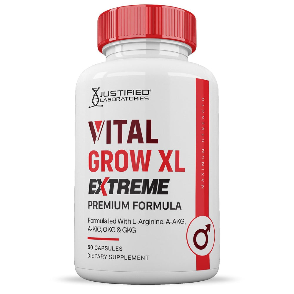 Justified Laboratories Vital Grow XL Extreme GMP seal and non-GMO indicators