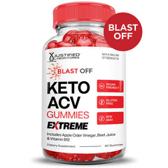 Justified Laboratories Blast Off Keto ACV Gummies bite shows chewy, tasty texture.