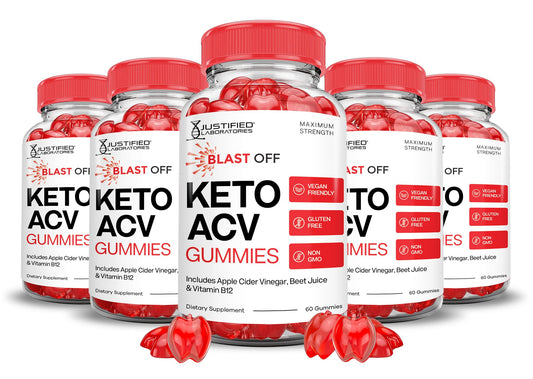 Justified Labs Blast Off Keto ACV Gummies bottle front with 1000 mg per serving