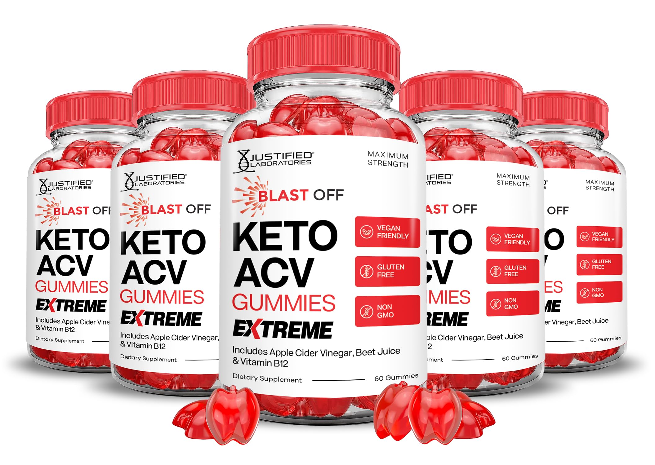 Justified Laboratories Blast Off Keto ACV Gummies bottle supports daily keto routine.