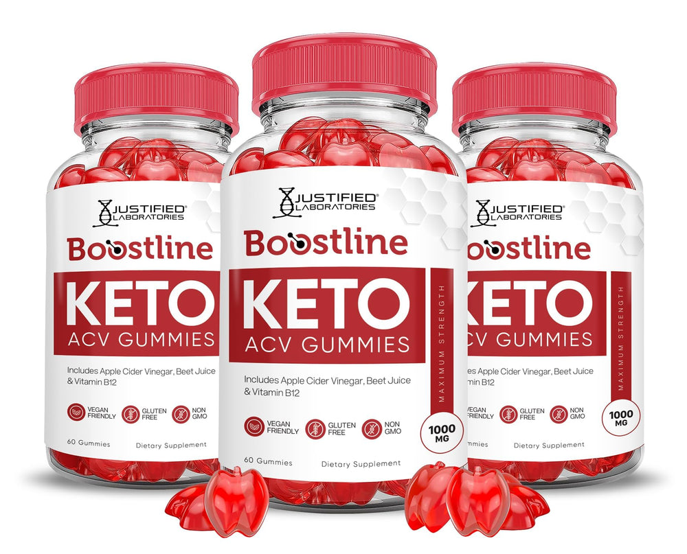 Justified Laboratories Boostline Keto ACV bottle-front showing convenient daily gummies