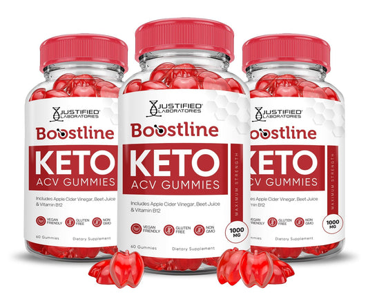 Justified Laboratories Boostline Keto ACV bottle-front showing convenient daily gummies