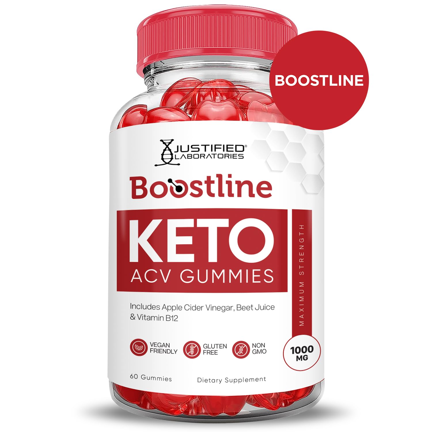 Boostline Keto ACV Gummies featuring B12 and folate for vitality