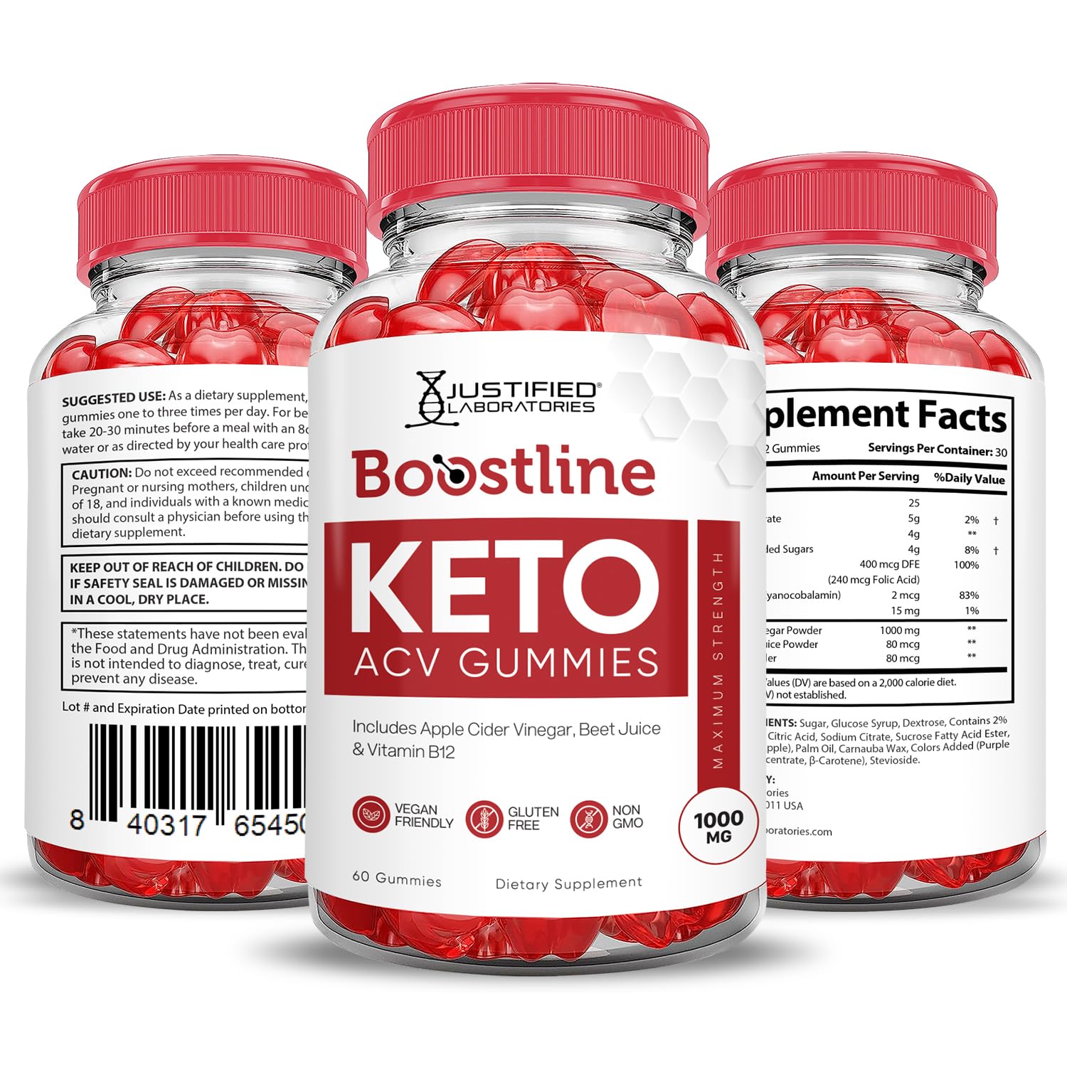 Boostline Keto ACV Gummies vegan, non-GMO, gluten-free formulation