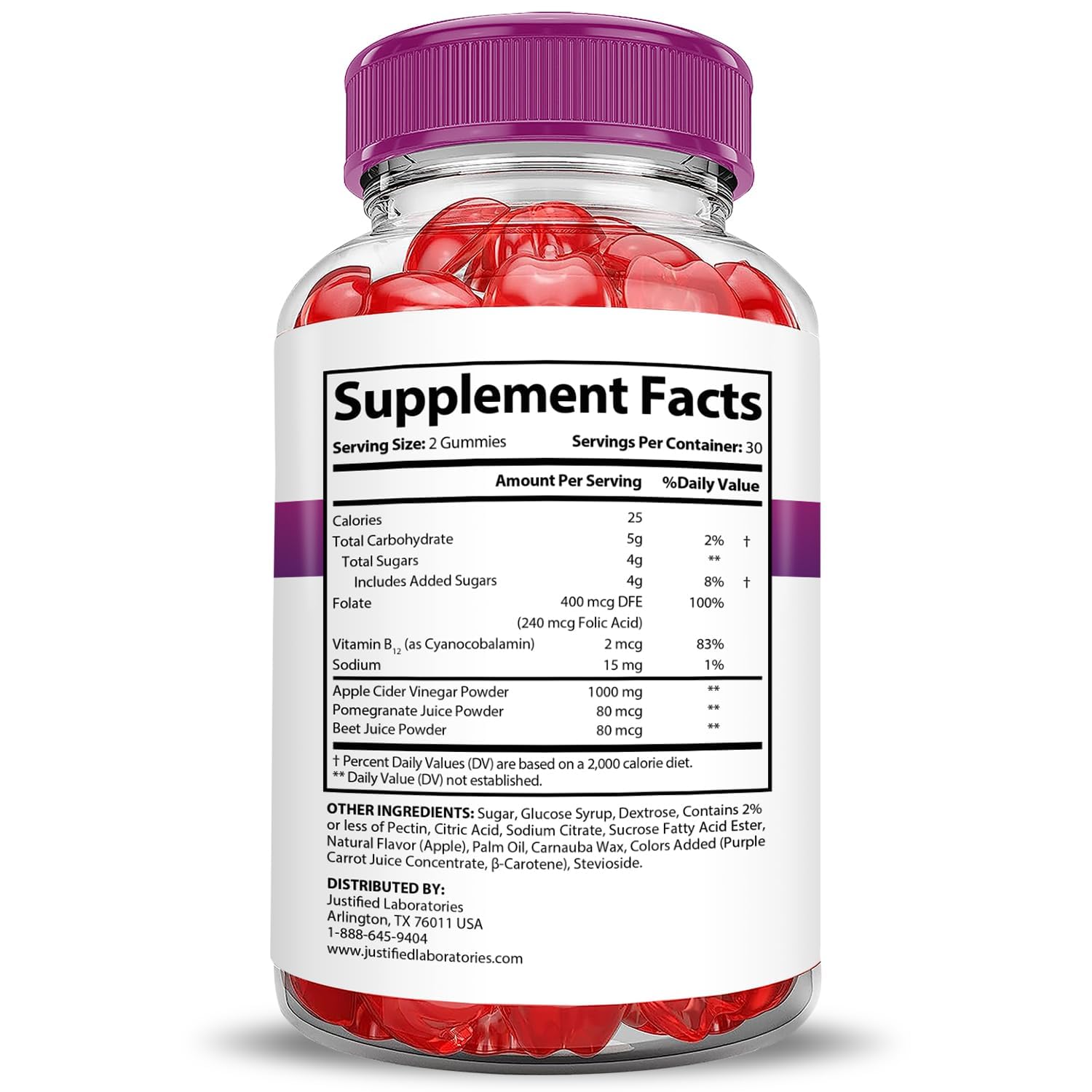 Justified Laboratories gummies being poured to show convenient daily snack