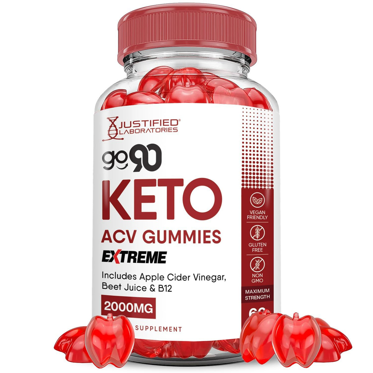 Justified Laboratories Go 90 Keto ACV Gummies bottle for daily routine