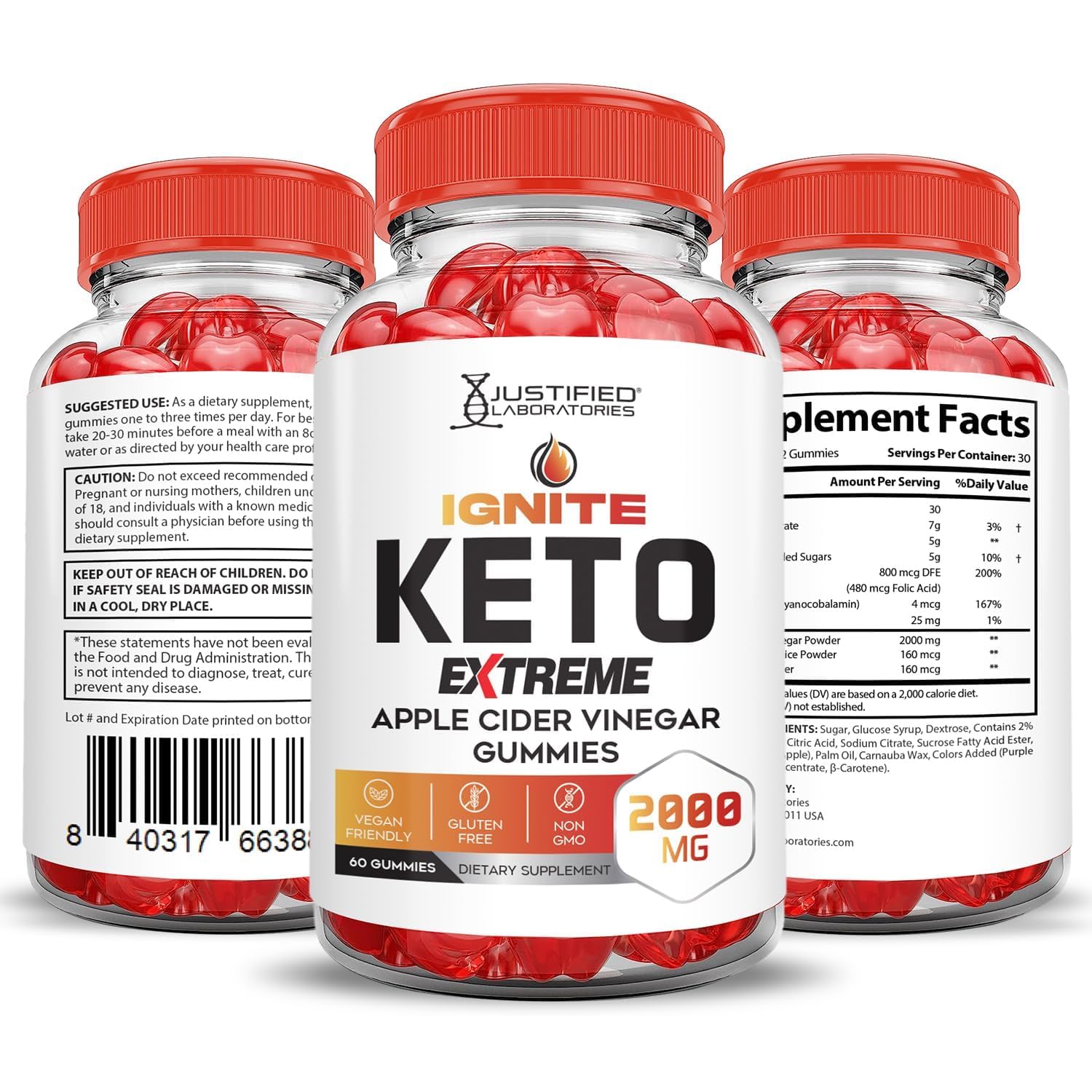 Serving suggestion for Justified Laboratories Ignite Keto ACV Gummies in daily use