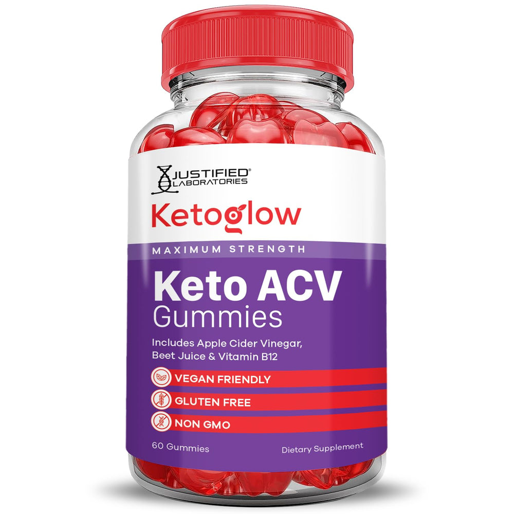 Justified Labs Keto Glow ACV Gummies pectin-based chewy texture.