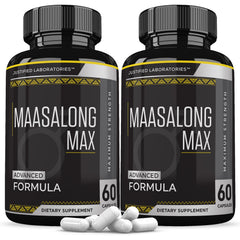 Justified Labs Maasalong Max 1600MG bottle shown, convenient daily capsules for ongoing vitality.
